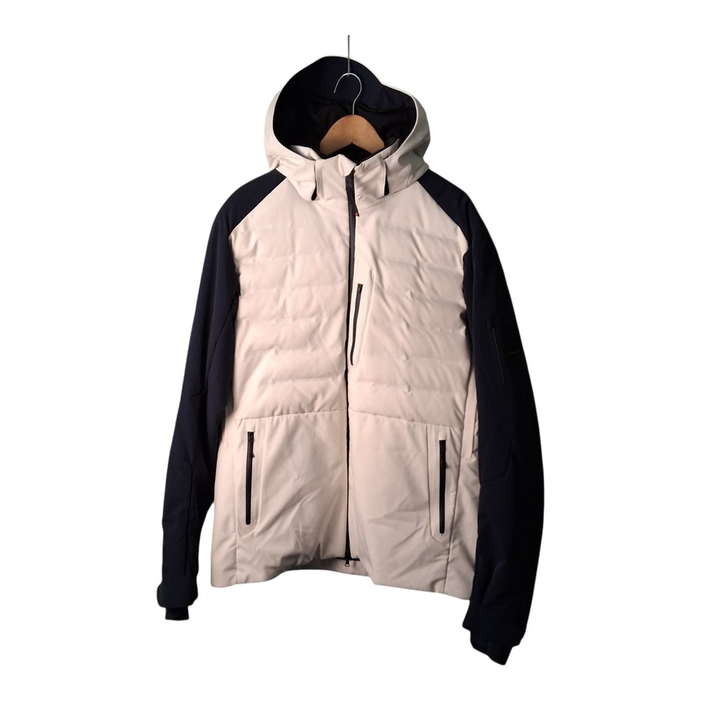 NWOT Bogner Fire+Ice Mens 42 Large Hooded Puffer Ski Duck Down Jacket Blue White